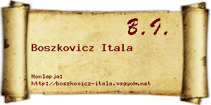 Boszkovicz Itala névjegykártya